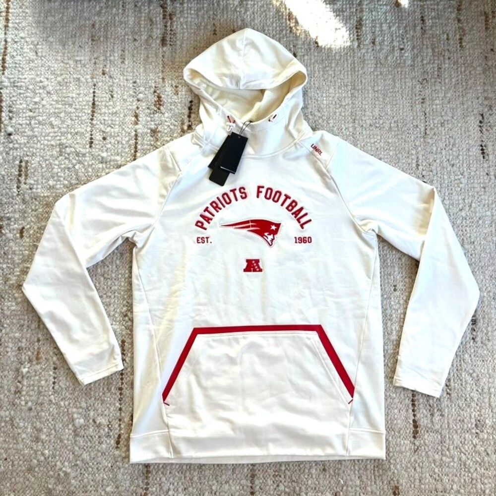 RARE UNRL x New England Patriots White 2025 Crossover Hoodie II Nike Jersey Maye